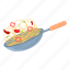 wok, food, tomato 