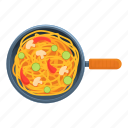 top, view, wok, pan