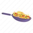 wok, food, pan, kitchen