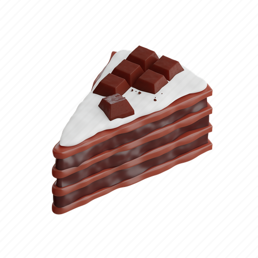 Chocolate, cake, food, sweet, dessert, bakery, brown 3D illustration - Download on Iconfinder