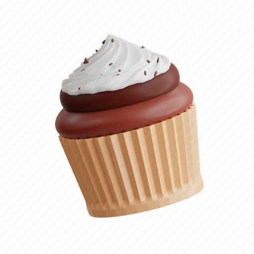 Cupcake, food, cake, sweet, dessert, cream, celebration 3D illustration - Download on Iconfinder