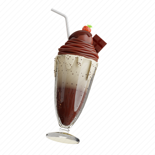 Milkshake, milk, sweet, glass, drink, cocktail, fresh 3D illustration - Download on Iconfinder