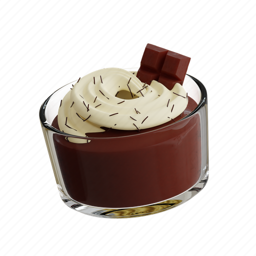 Pudding, sweet, dessert, food, milk, homemade, tasty 3D illustration - Download on Iconfinder