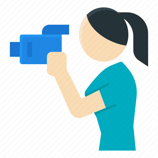 Activity, camcorder, camera, lifestyle, recording, videographer, woman icon - Download on Iconfinder