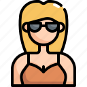 avatar, girl, glasses, profile, sunglasses, user, woman