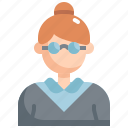 avatar, girl, glasses, profile, user, woman