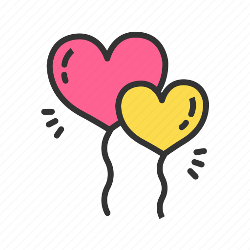 Heart balloon, joy, celebration, cheer, happiness, upbeat, excitement icon - Download on Iconfinder