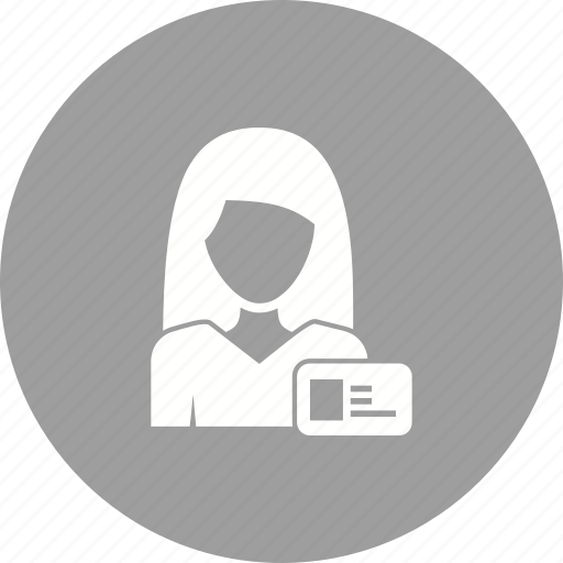 Business, card, employee, female, id, profile, woman icon - Download on Iconfinder