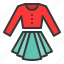 clothes, fashion, female, long sleeve shirt, skirt, women, women&#x27;s clothing 