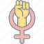 feminism, fist, girl power, gesture 