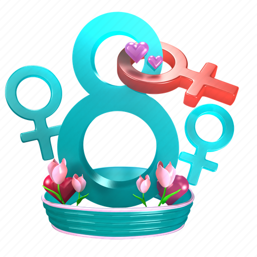 Female sign, women day, female, lady, girl, gender 3D illustration - Download on Iconfinder
