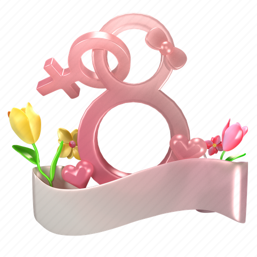 Female, women day, flowers, women, gender, woman 3D illustration - Download on Iconfinder