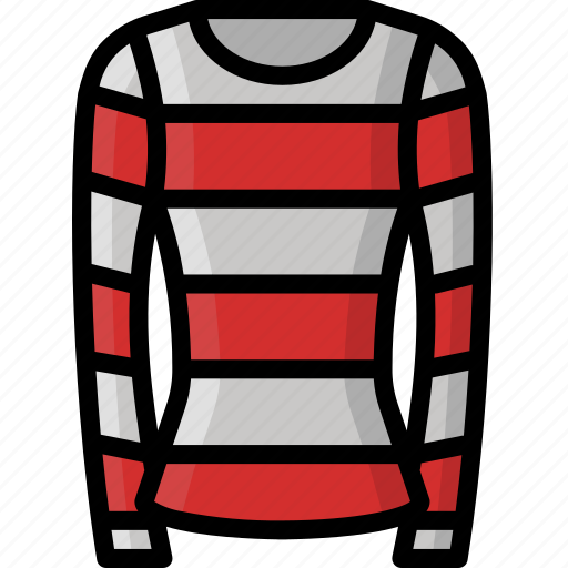 Clothing, colour, jumper, stripy, womens icon - Download on Iconfinder