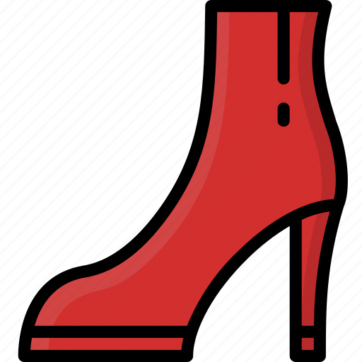 Ankle, boots, clothing, colour, heeled, womens icon - Download on Iconfinder