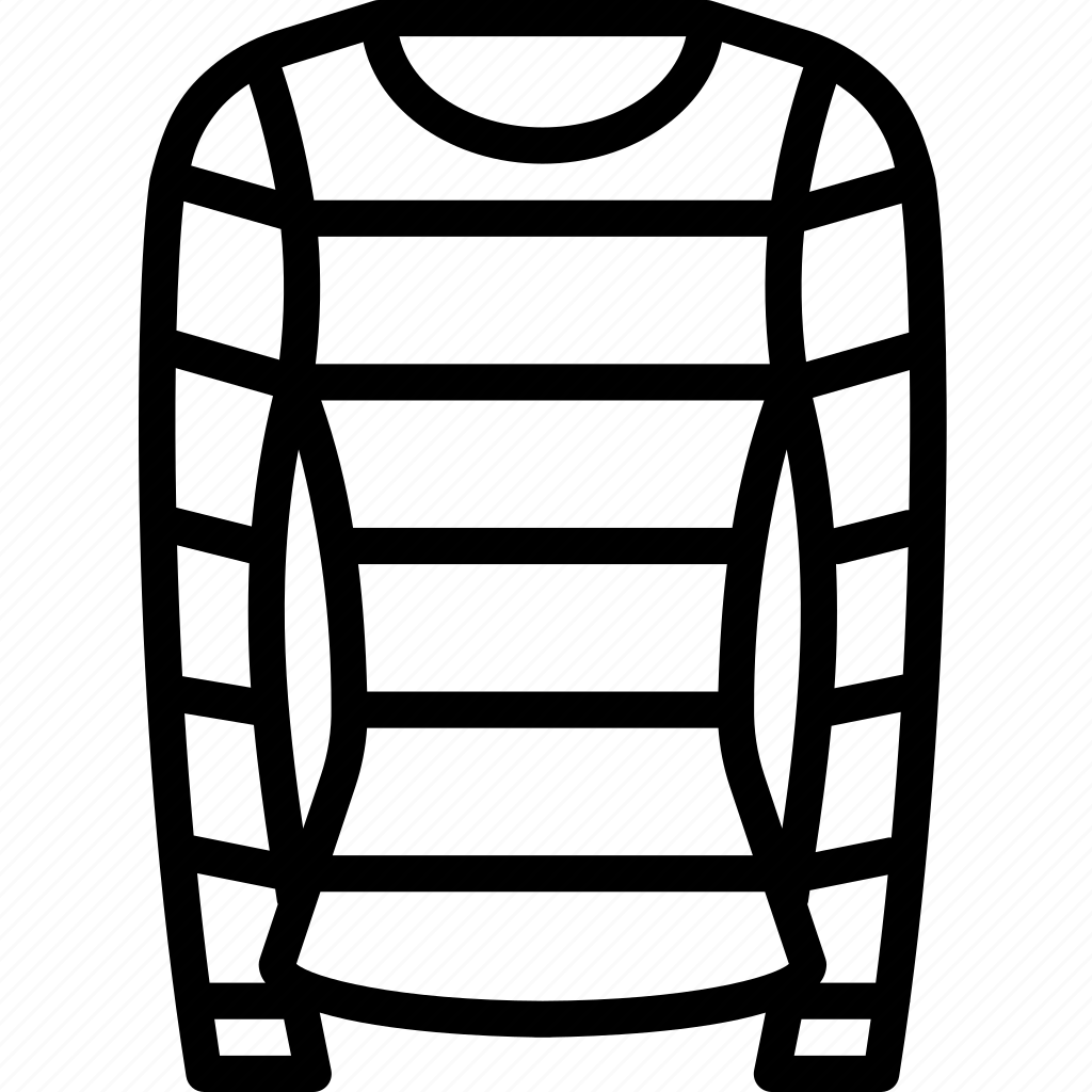 Clothing, jumper, outline, stripy, womens icon - Download on Iconfinder