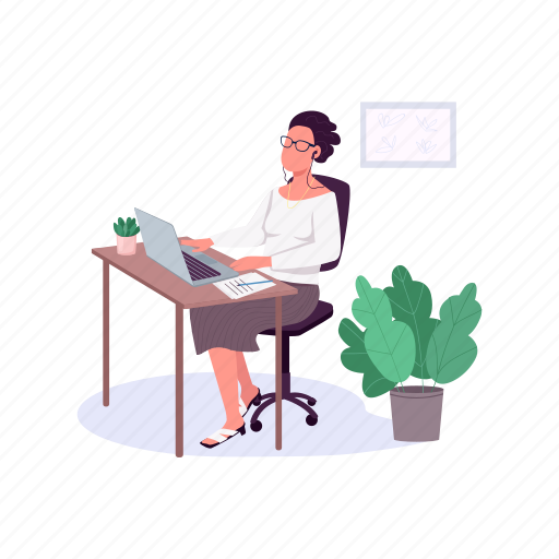 Workplace, professional, businesswoman, office, worker illustration - Download on Iconfinder