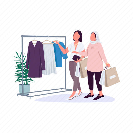 Shopping, friendship, girlfriends, shopaholic, mall illustration - Download on Iconfinder