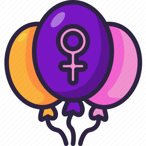 Balloon, woman, march, womens, feminism, femenine, female icon - Download on Iconfinder