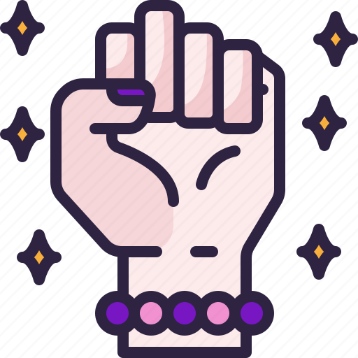 Womens, raise, hand, feminism, empowerment, encourage, sign icon - Download on Iconfinder