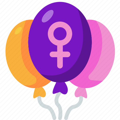 Balloon, woman, march, womens, feminism, femenine, female icon - Download on Iconfinder