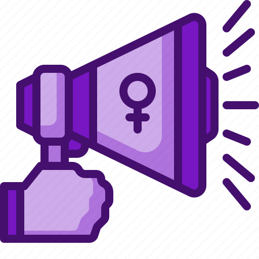 Megaphone, feminism, speech, womens, protest, communications, speaker icon - Download on Iconfinder