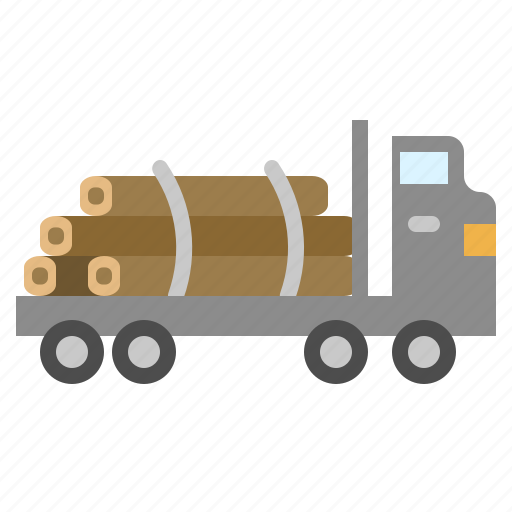 Truck, delivery, transportation, wood, loading, log, woodland icon - Download on Iconfinder