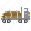 truck, delivery, transportation, wood, loading, log, woodland 