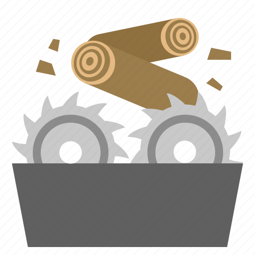 Wood, log, resize, segment, woodchips, particles, cut icon - Download on Iconfinder