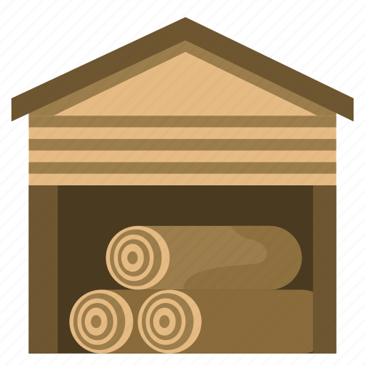 Wood, log, storage, lumbermill, timber, woodshed, firewood icon - Download on Iconfinder