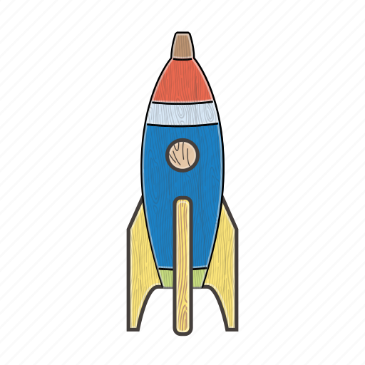 Rocket, wooden, spaceship, kindergarten, wood, universe, toys icon - Download on Iconfinder