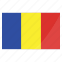 romania, chad, flags, national, country, flag, world