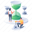 working hour, hourglass, office, business, loading 