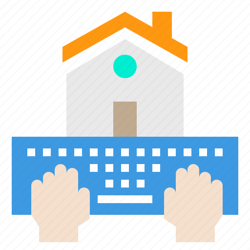 Computer, hands, home, house, laptop, work icon - Download on Iconfinder