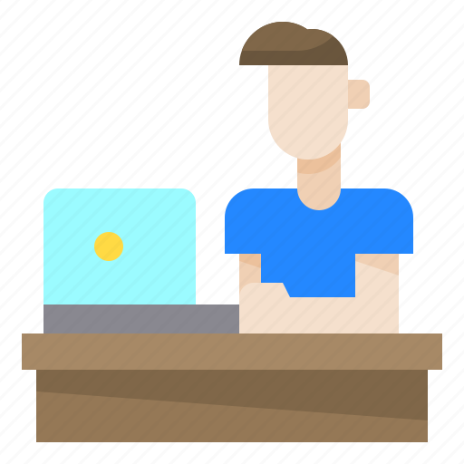Avatar, from, home, laptop, man, work icon - Download on Iconfinder