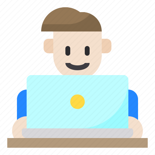 Home, laptop, man, work, working icon - Download on Iconfinder