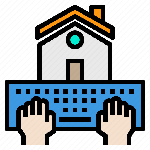 Hands, home, laptop, work icon - Download on Iconfinder