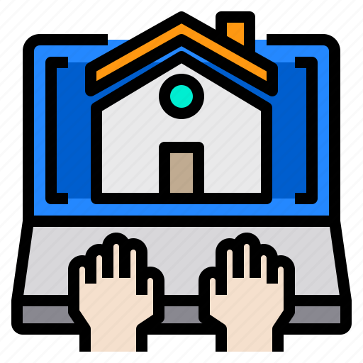 Hands, home, laptop, work icon - Download on Iconfinder