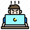 avatar, home, laptop, man, work
