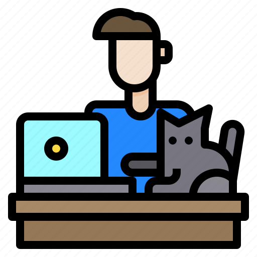 Avatar, cat, laptop, man, working icon - Download on Iconfinder