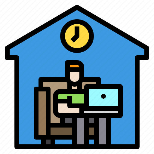 Clock, home, man, work, working icon - Download on Iconfinder