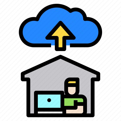 Cloud, home, man, work, working icon - Download on Iconfinder