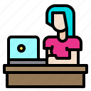 avatar, female, laptop, woman, working