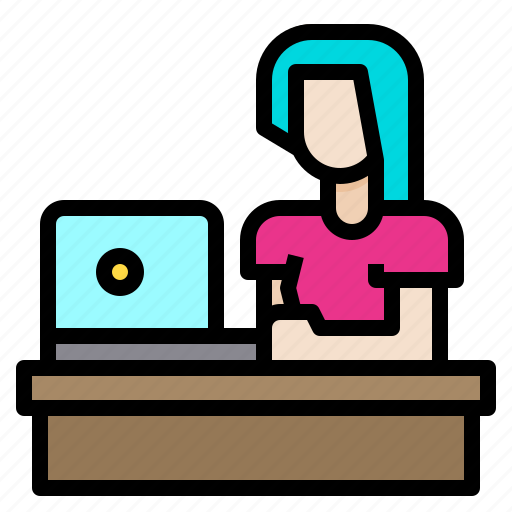 Avatar, female, laptop, woman, working icon - Download on Iconfinder