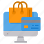 shopping, online, payment, computer, credit, card 