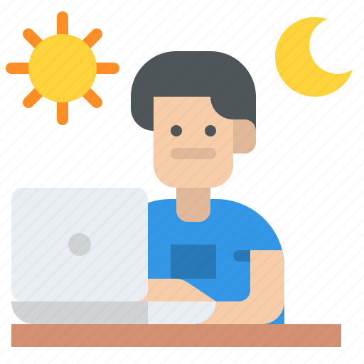 Working, night, from, home icon - Download on Iconfinder