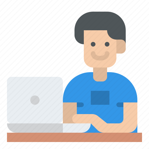 Working, online, from, home, sit icon - Download on Iconfinder