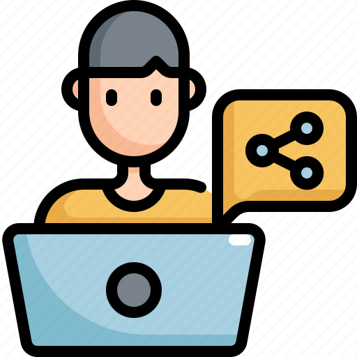File, laptop, man, share, work, working, working at home icon - Download on Iconfinder