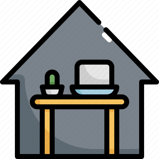 Home, laptop, work, working, working at home icon - Download on Iconfinder