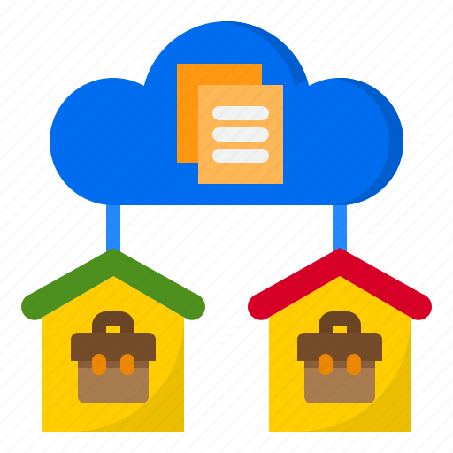 Cloud, from, home, network, server, work, worker icon - Download on Iconfinder