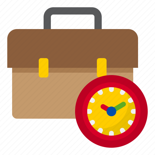 Bag, clock, from, home, time, work, worker icon - Download on Iconfinder
